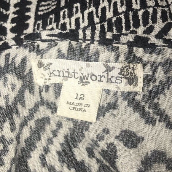 KNITWORKS SIZE 12 B&W SLEEVELESS HIGH LOW DRESS - Picture 4 of 7